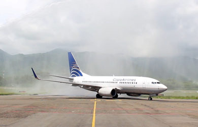 Vuelo inaugural de Copa Airlines a Santa Marta desde Panamá.
