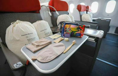 Eco kit de LATAM Airlines para servicio en vuelos.