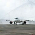 Airbus A319 de Air Canada en su bienvenida a Panamá.