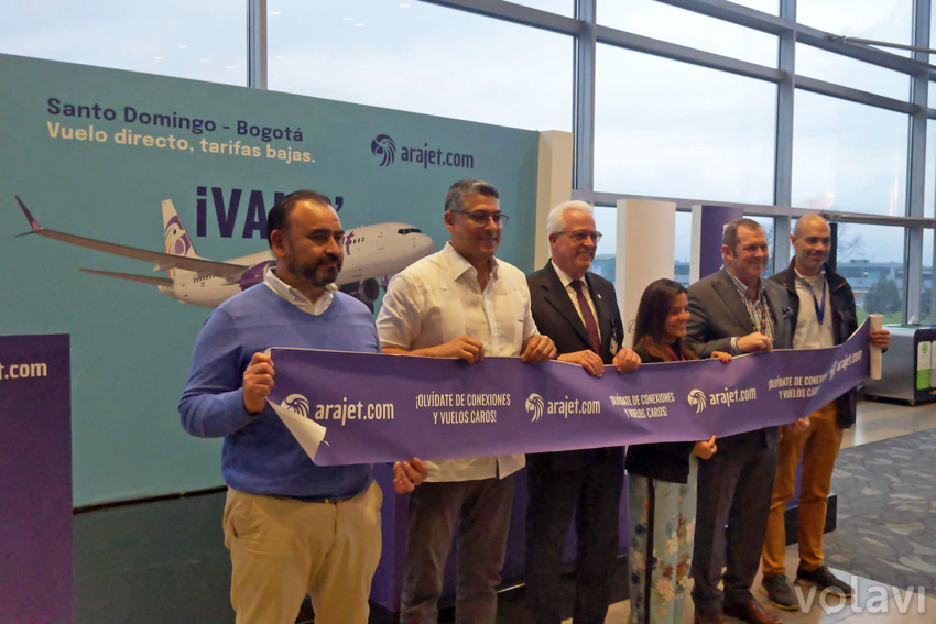 Rueda de prensa del vuelo inaugural de Arajet a Bogotá.