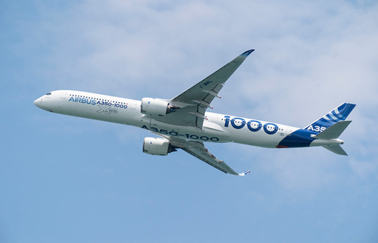 Airbus A350-1000 de pruebas en vuelo.