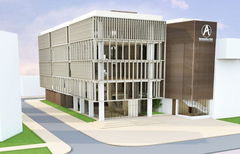 Render del nuevo Centro de Investigación de Accidentes Aéreos de la Aerocivil de Colombia.