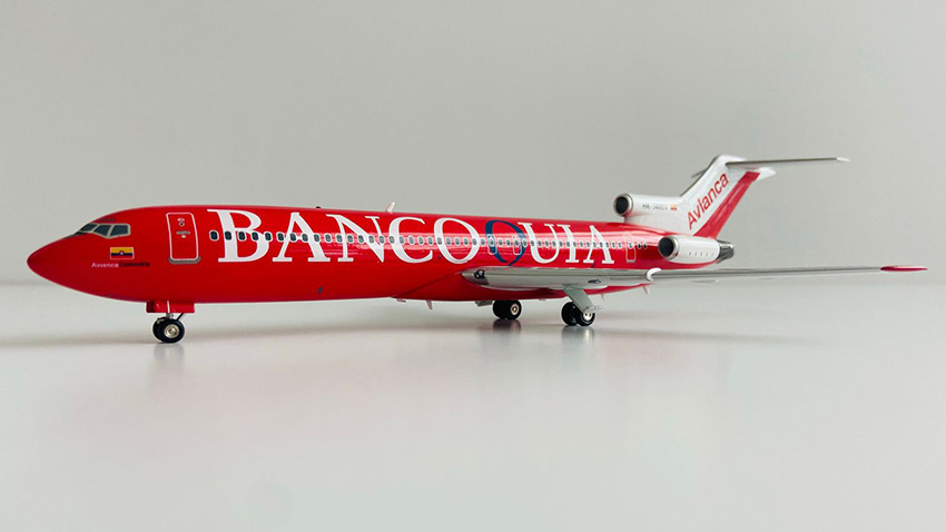 Modelo a escala Boeing 727 de Avianca con livery "BANCOQUIA".