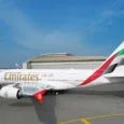 Nuevo esquema de pintura (livery) de Emirates en un Airbus A380.