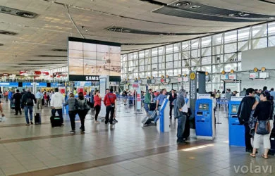 Terminal del Aeropuerto Arturo Merino Benítez de Santiago de Chile en 2015.