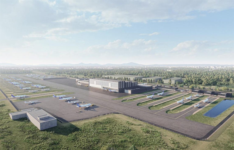 Render del centro de servicios de ciclo de vida de Airbus en China.