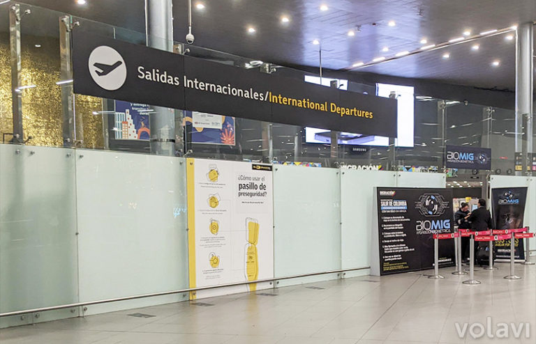 Salidas Internacionales del Aeropuerto El Dorado de Bogotá.