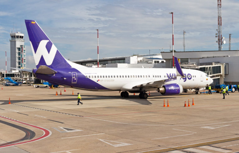 Boeing 737-800 de Wingo en su vuelo inaugural entre Bogotá y Bucaramanga.