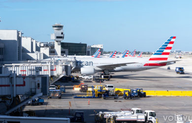 Centro de conexiones de American Airlines en el Aeropuerto Internacional de Miami.