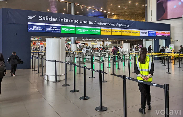 Nueva área de salidas internacionales del Aeropuerto Eldorado de Bogotá.