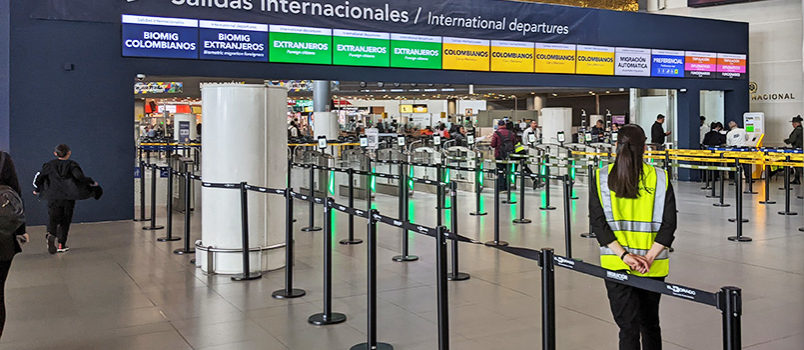 Nueva área de salidas internacionales del Aeropuerto Eldorado de Bogotá.