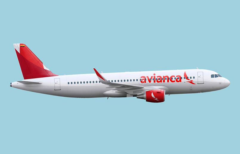 Prototipo de un Airbus A320 de Avianca con el nuevo logo.
