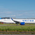 Airbus A321neo de United Airlines en pruebas previas a su entrega.