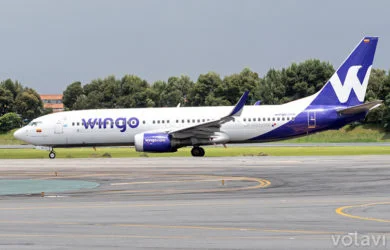 Boeing 737-800 de Wingo en el Aeropuerto El Dorado de Bogotá.