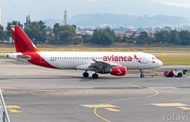 Airbus A320 de Avianca (N451AV), en Bogotá.