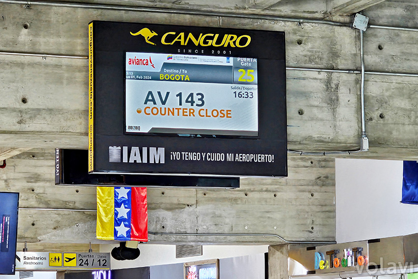 Embarque del vuelo inaugural de Avianca entre Caracas y Bogotá (AV143).
