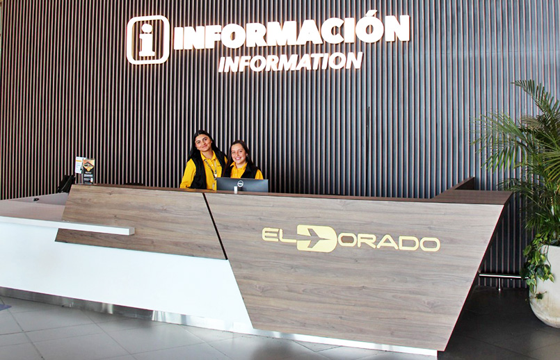 Punto de información del Aeropuerto Internacional Eldorado de Bogotá.