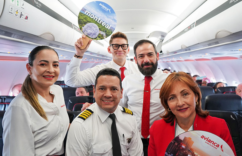 Lanzamiento de los vuelos de Avianca entre Bogotá y Montreal.