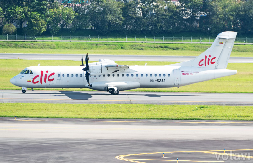 ATR 72-600 de Clic Air en el Aeropuerto Internacional El Dorado de Bogotá (HK-5293).