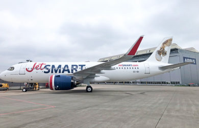 Entrega del Airbus A320neo de JetSmart (CC-DII) "Lechuza del Campanario", en la planta de Airbus en Toulouse, Francia.