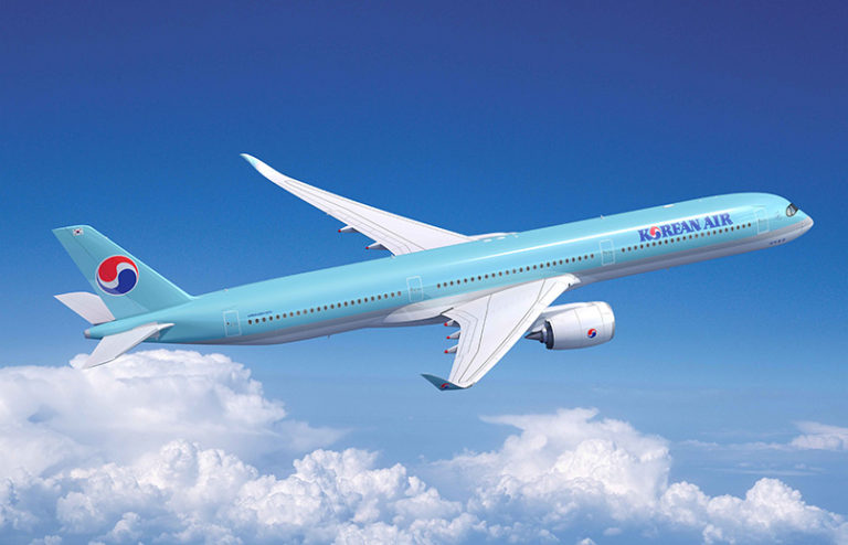Render de un Airbus A350-1000 de Korean Air.