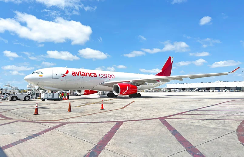 Airbus A330F de Avianca Cargo en Miami durante el transporte de flores por Día de la Madre 2024.
