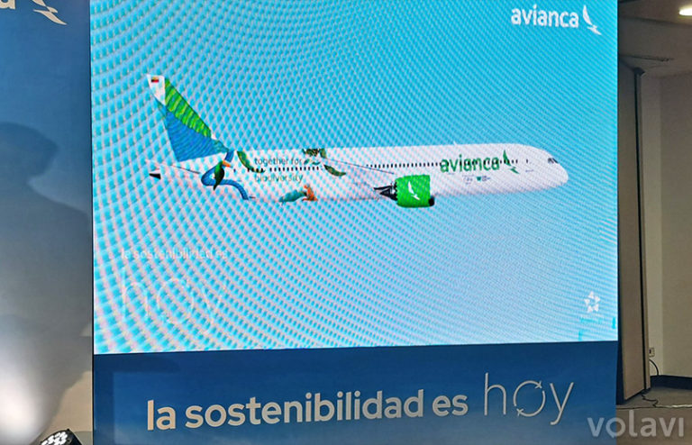 Presentación del esquema de pintura especial de Avianca en homenaje a la biodiversidad y protección de especies.