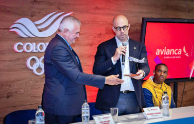 Presentación de Avianca como la aerolínea oficial de Colombia en los Juegos Olímpicos de París 2024.