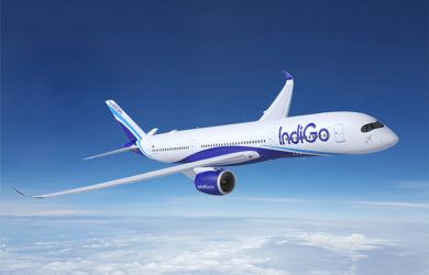 Render de un Airbus A350-900 de IndiGo.