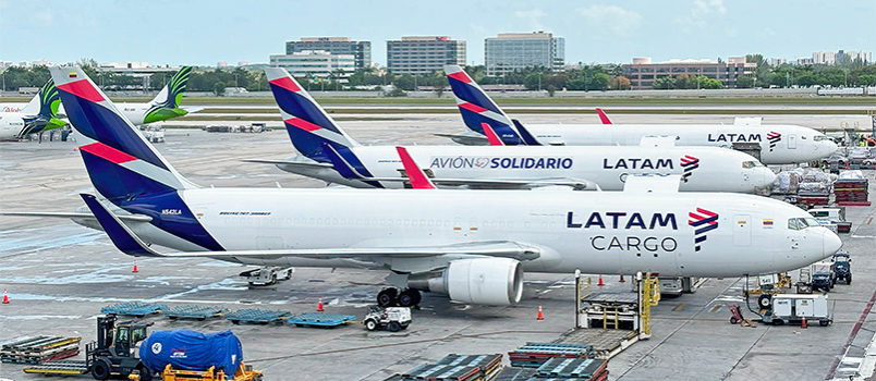 Flota de LATAM Cargo en el centro de operaciones de Miami.