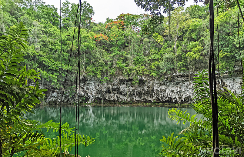 Vista desde el Lago de los Zaramagullones en el Parque de los Tres Ojos, en Santo Domingo Este.