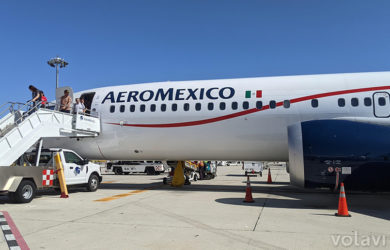 Boeing 737 MAX 9 de Aeroméxico en el Aeropuerto Internacional de Los Cabos.