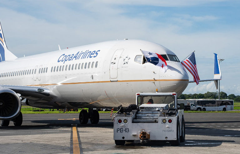 Inauguración de los vuelos de Copa Airlines entre Ciudad de Panamá y Raleigh.