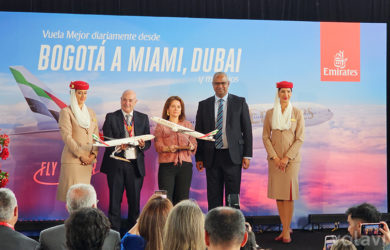 Evento de inauguración oficial de los vuelos de Emirates a Colombia.