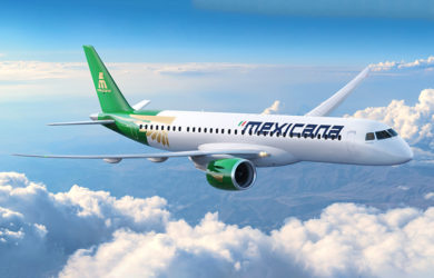 Render de un Embraer 190-E2 de Mexicana de Aviación.