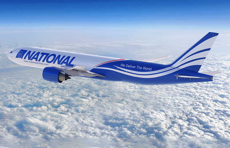 Render de un Boeing 777F de National Airlines.