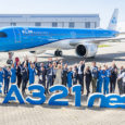 Entrega del primer Airbus A321neo a KLM en la planta de Airbus en Hamburgo, Alemania.