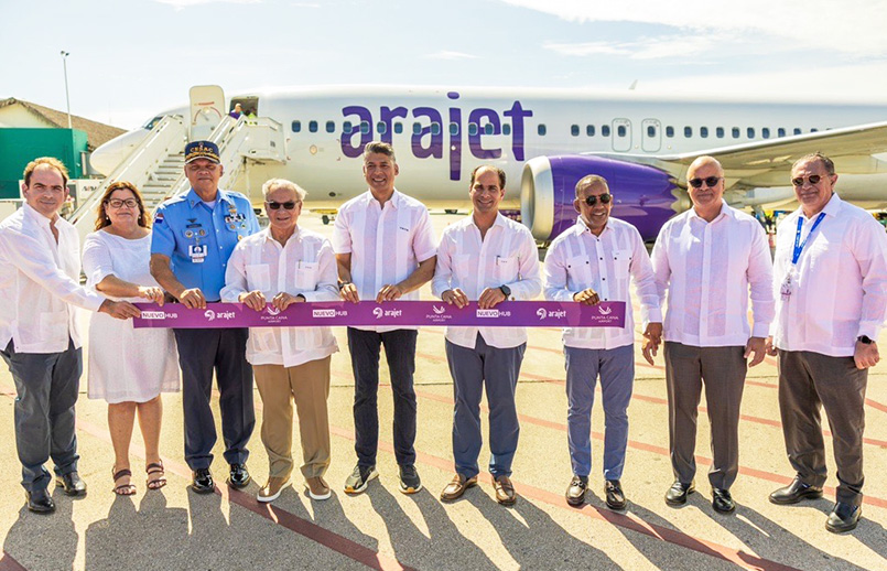 Inauguración del nuevo centro de conexiones de Arajet en el Aeropuerto Internacional de Punta Cana.