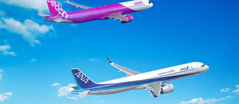 Prototipo de los Airbus A321 de ANA y Peach Aviation.