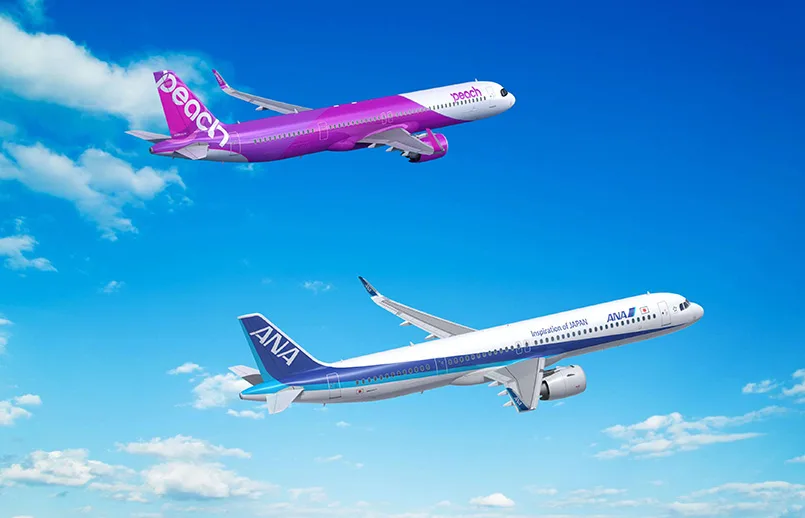 Prototipo de los Airbus A321 de ANA y Peach Aviation.