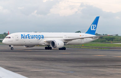 Boeing 787-9 de Air Europa llegando a Ciudad de Panamá desde Madrid.