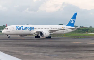 Boeing 787-9 de Air Europa llegando a Ciudad de Panamá desde Madrid.