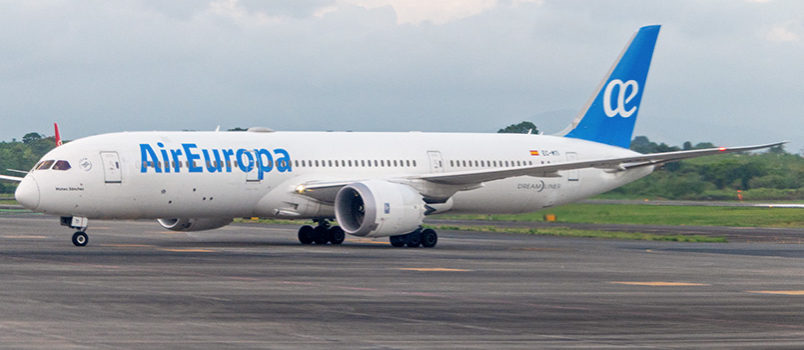 Boeing 787-9 de Air Europa llegando a Ciudad de Panamá desde Madrid.