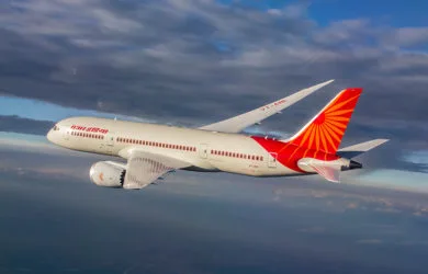 Boeing 787-8 de Air India en vuelo.