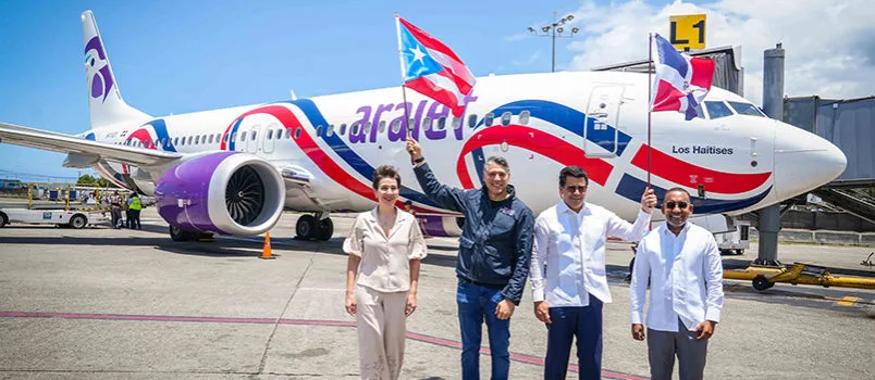 Vuelo inaugural de Arajet entre Santo Domingo y San Juan, Puerto Rico.