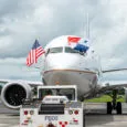 Boeing 737 MAX 9 de Copa Airlines operando el vuelo inaugural de Panamá a San Diego.