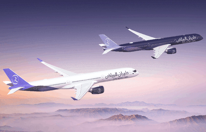 Prototipo de un Airbus A350-1000 de Riyadh Air. Prototipo de un Airbus A350-1000 de Riyadh Air.