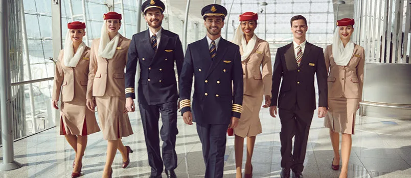 Tripulaciones de mando y de cabina de Emirates.