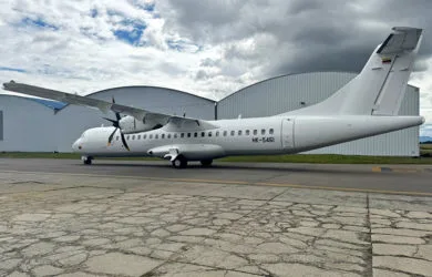 Llegada del nuevo ATR 72-600 de Clic Air a Bogotá.