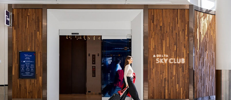 Sky Club de Delta Air Lines para viajeros de negocios.